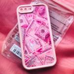 Pink Glitter Dollar Transparent Mobile Phone Case